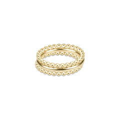 classic beaded gold ring stack of 3