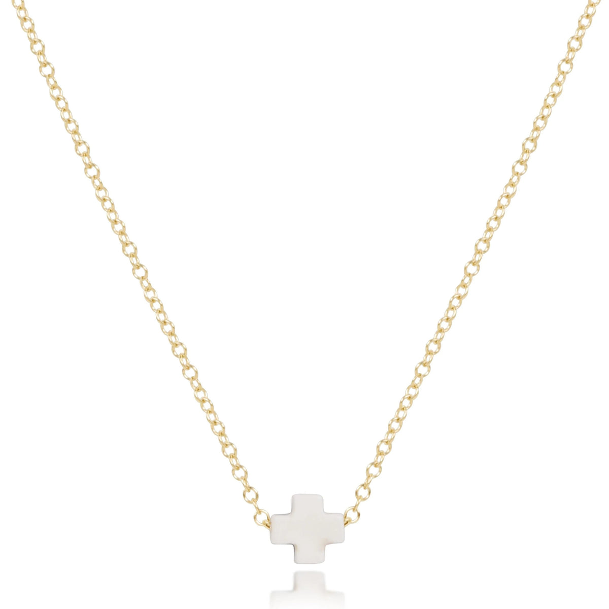 16" Necklace Gold - Signature Cross Small